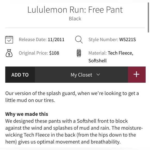 Lululemon Run: Free Pant in Black - Picture 7 of 8